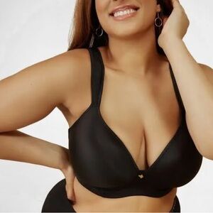 Ashley Stewart Butterfly Plunge Black Women's Intimate Bra NWT  40DDD